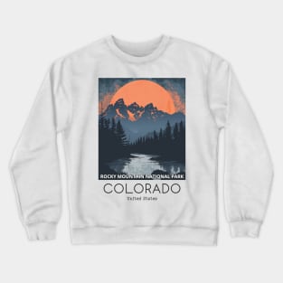 A Vintage Travel Illustration of the Rocky Mountain National Park - Colorado - US Crewneck Sweatshirt